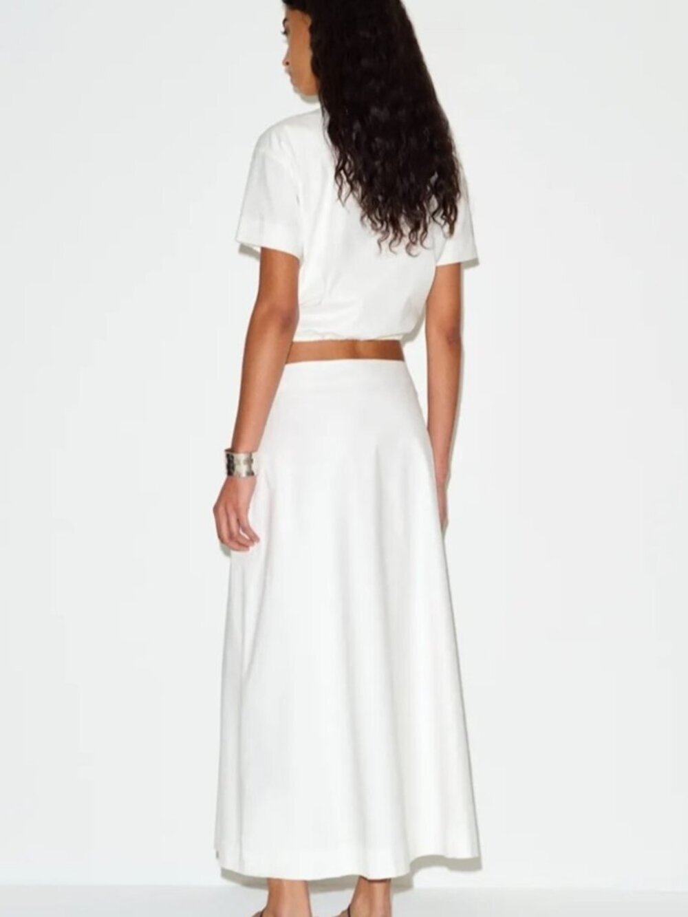 NEW Reformation Jordan Two Piece Short Sleeve Skirt Set Cotton White | US 4 UK 8 - Picture 4 of 16